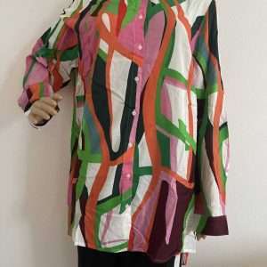 Aniston SELECTED blusa camisera con estampado gráfico colorido, multicolor, talla 48