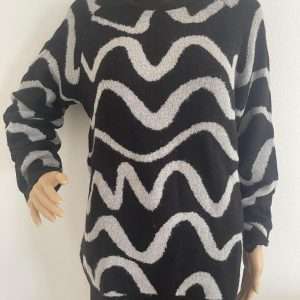 Aniston CASUAL Feinstrick Pullover, in Schwarz, Grau, Gr. 38