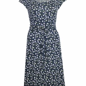 Sommerkleid mit Blumendruck, in Dunkelblau, Gr. L