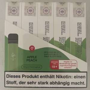 Elf Bar 600 e-sigaret voor eenmalig gebruik, Apple Peach, 2ml, 20mg/ml