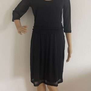 Vestido de malla Boysens con mangas 3/4, en negro, talla 38