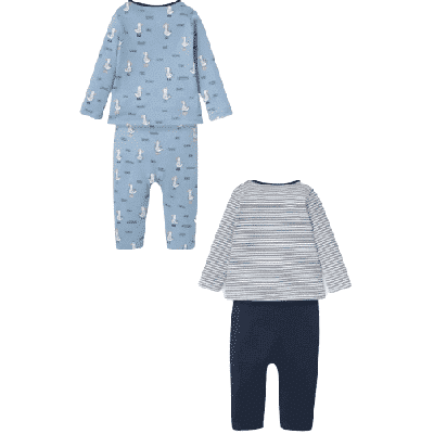 Baby-Pyjama im 2er Pack aus Bio-Baumwolle in unterschiedlichen Designs, Gr. 74 – Bild 2
