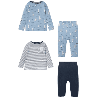 Baby-Pyjama im 2er Pack aus Bio-Baumwolle in unterschiedlichen Designs, Gr. 74 – Bild 3