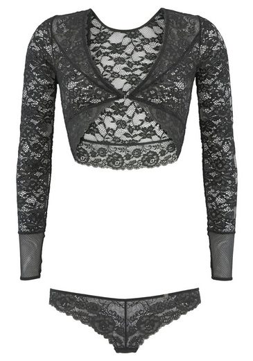 JETTE Set: Bolero Top mit String, in Schwarz, Größe 36