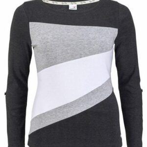 KangaROOS Color Blocking Longsleeve Shirt, in Anthrazit-Meliert-Weiß, Größe 48/50