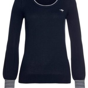 KangaROOS Rundhalspullover mit Puffärmeln, in Marine, Größe 32/34