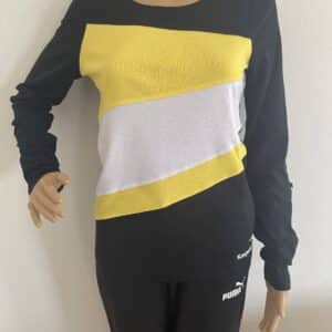 KangaROOS Langarmshirt im Color-Blocking-Design, in Schwarz, Gelb, Gr. 36/38