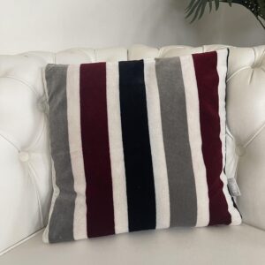 Linné Kissenhülle gestreift aus Polyester Samt, Mehrfarbig, Gr. 40 x 40 cm