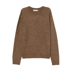 Klassischer Damen Strickpullover mit Wollanteil, braun meliert, Größe XS