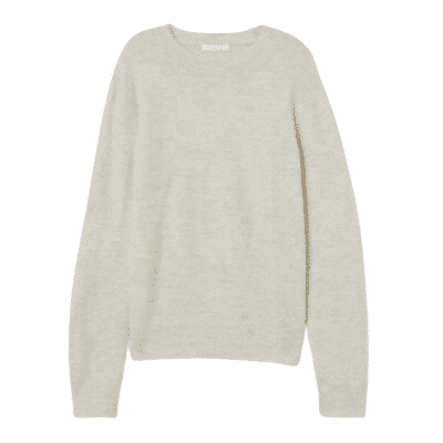 Klassischer Damen Strickpullover mit Wollanteil in hellbeige meliert, Größe S