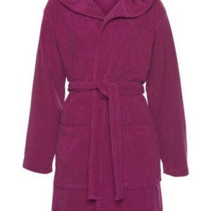 Kurzbademantel Sina mit Kapuze, in Beere, Größe XS