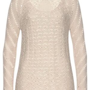 LASCANA Ajourpullover, in Sand, Größe 40/42