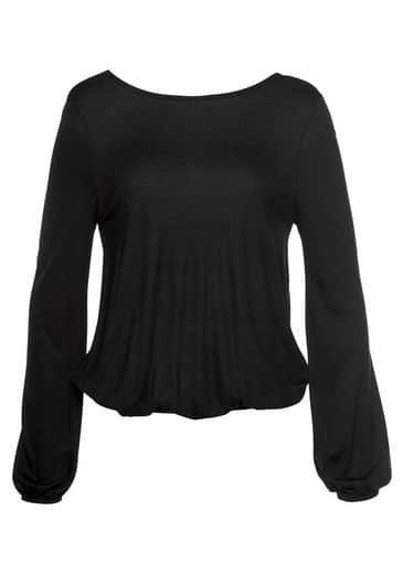 LASCANA Langarmshirt, in Schwarz, Größe 44/46 – Bild 2