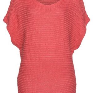 LASCANA Strick - Kurzarmpullover, in Koralle, Größe 36/38