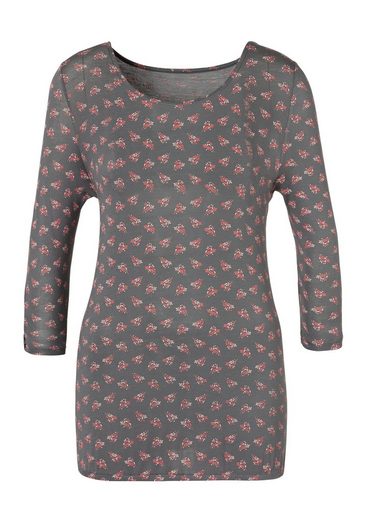 LASCANA T-Shirt 3/4 Arm im 2er Pack, in Rot und Grau, Größe 36/38 – Bild 3