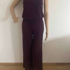 Kombinezon LASCANA z paskami w kolorze czerwonego wina, rozmiar 34