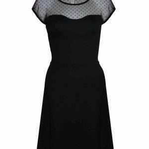 Minikleid mit Tüll-Einsatz in Schwarz, Gr. L