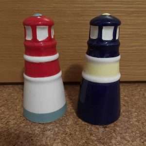 Salière & poivrière Phare, set de 2, en bleu, rouge, H 10,5 cm