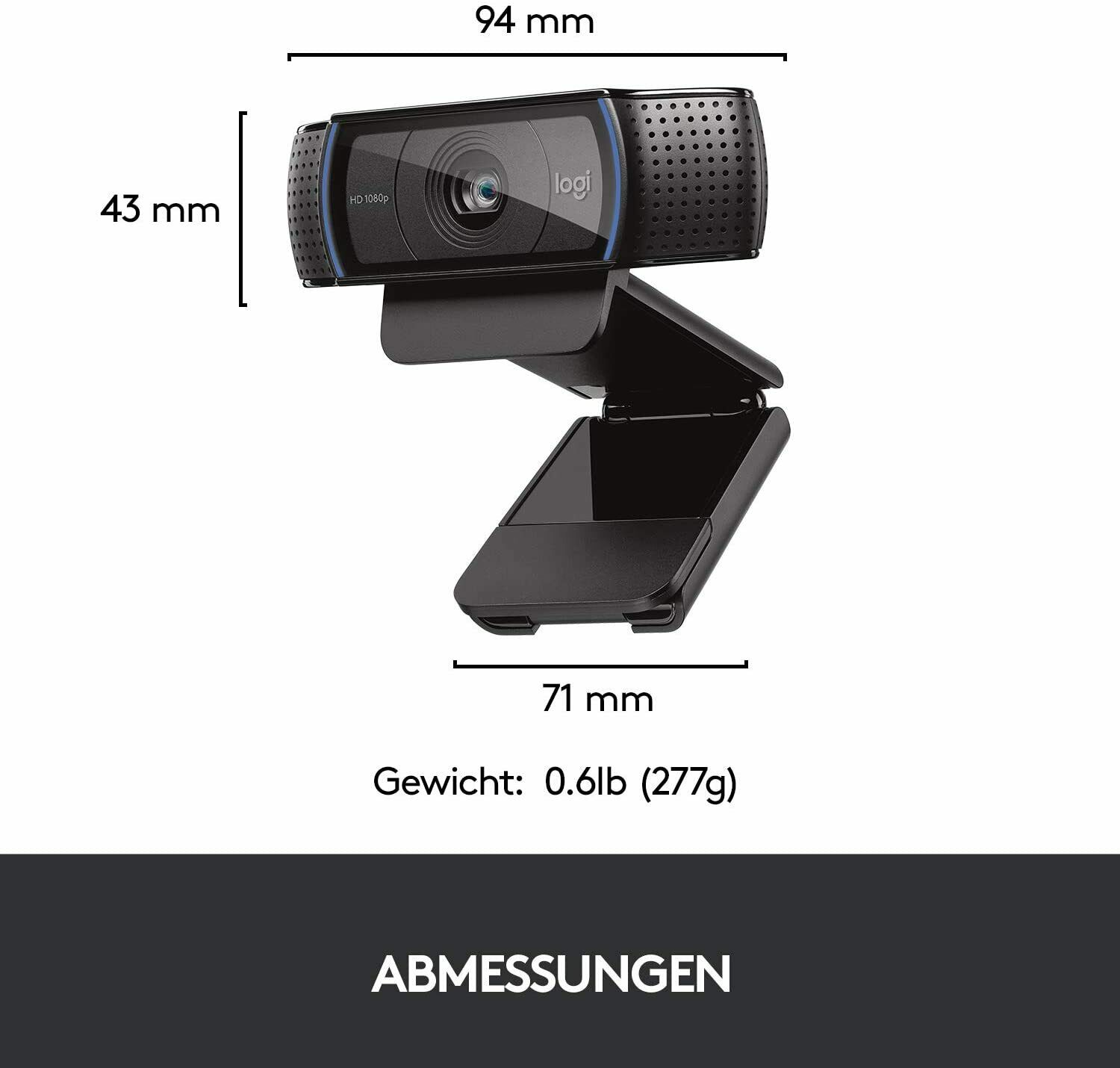 Logitech Webcam C920 HD PRO 1080p Full High Definition mit Mikrofon Stream Skype – Bild 9