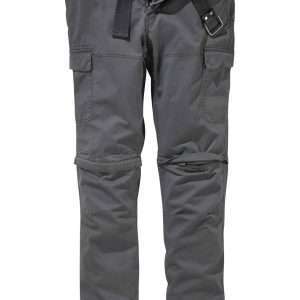 Pantalon cargo Man's World avec ceinture et fonction zip-off, gris, taille 58