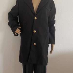 One Boy blazer in misto lana con bottoni dorati, nero, taglia 3XL