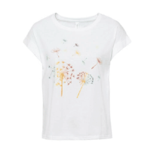Rainbow Damen T-Shirt mit floralem Print, in Weiß, Größe 40/42