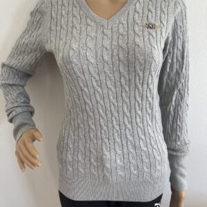 TOM TAILOR Polo Team Pullover mit Zopfmuster, in Grau, Gr. 32/34