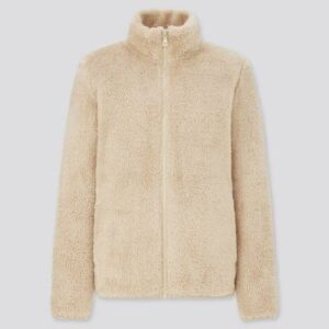 Uniqlo Damen Teddyfleece Jacke, in Off White, Größe XS