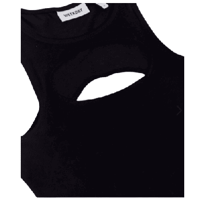 Weekday –Taddea–Schwarzes Tanktop, Bio-Baumwolle mit Zierausschnitt, Schwarz, XS - immagine 3