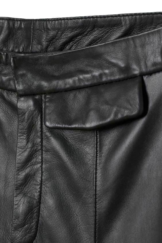 STUDIO COLLECTION Damen Hose lang, aus weichem Echt Leder, in Schwarz, Größe 38 – Bild 2