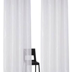 my home Fertiggardine Cellino, 2 Stk, mit Ösen, Weiß, Größe 140cmx145cm