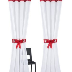 my home Fertiggardine Villars, 2 Stk, mit Raffhalter, in Rot-Weiß, Größe 140cmx245cm