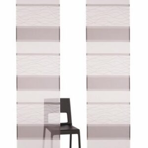 my home Schiebegardine Maria, 2Stk. mit Klettschiene, in Weiß-Grau, Größe 57cmx225cm