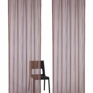 my home Voile Dimona, 2 Stk, mit Ösen, in Schoko, Größe 140cmx245cm