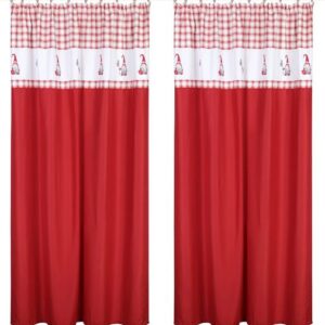 my home Vorhang Wichtel, 1 Stk, mit Kräuselband, in Rot-Weiß, Größe 135cmx225cm