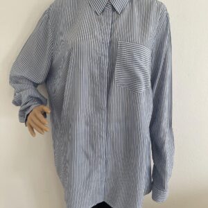 S.Oliver gestreifte Hemdbluse , in Blau-Weiß, Gr.46