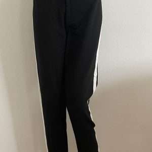 S.Oliver leggings with lettering and side stripes, in black, size 36/38